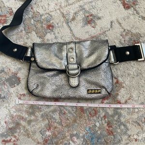 Bebe sport silver and black belt bag